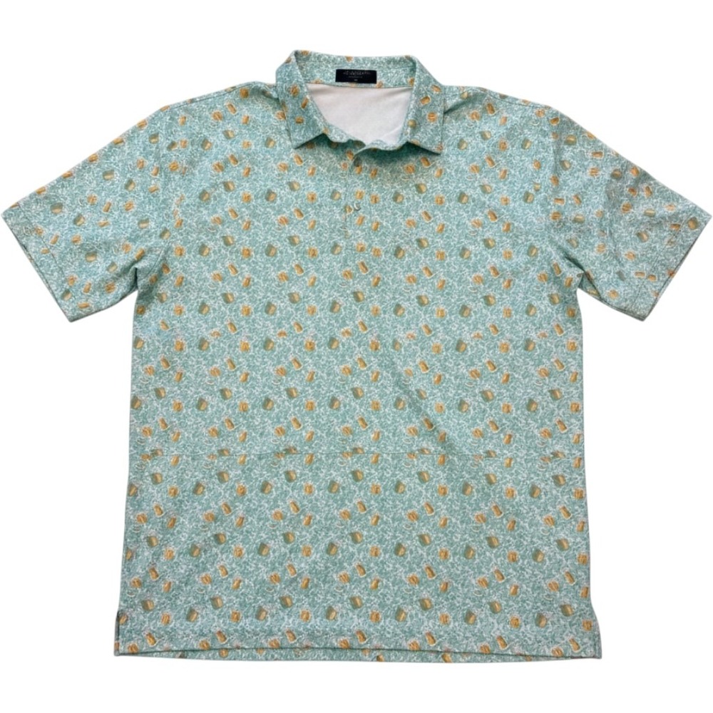 Coast Slipknot Mens Performance Polo‎ Shirt Beer Mug Print Mint Green Size M